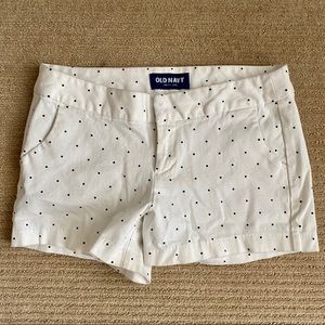 Old Navy White and Black Polka Dot Shorts